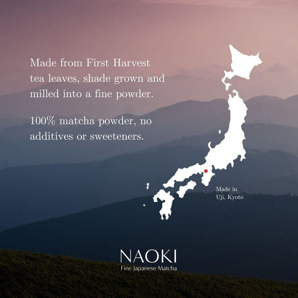 Naoki Matcha Ceremonial Grade Green Tea Powder - Authentic First Harvest from Uji, Kyoto (100g / 3.5oz)