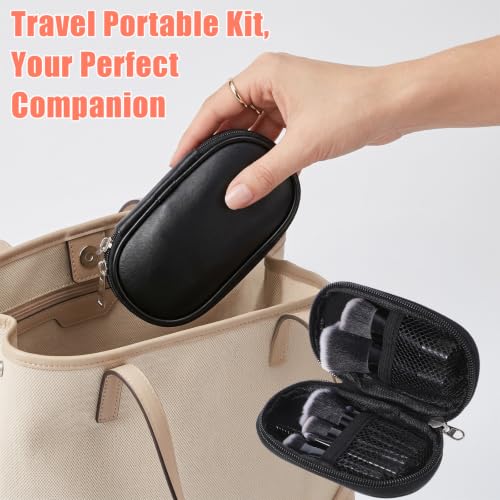 KFHENSOMR Travel Makeup Brush Set 10 Pcs Mini with Zippered Pouch