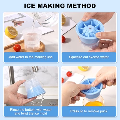Large 2.5" Ice Ball Maker Mold - Easy Release & Stackable Design for Whiskey & Cocktails