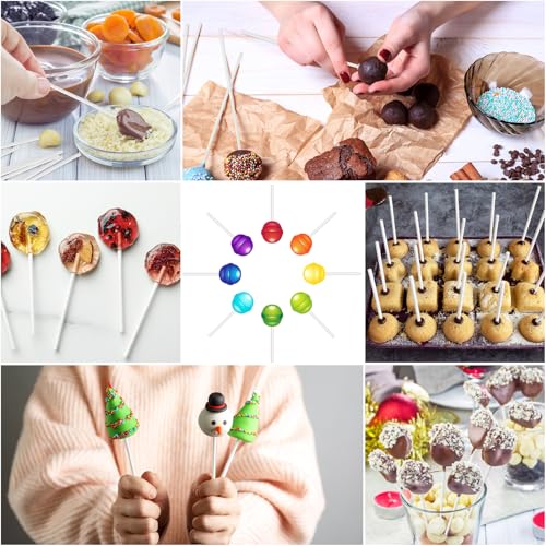 6 Inch White Lollipop Sticks Pack of 100 for Cake Pops & Desserts