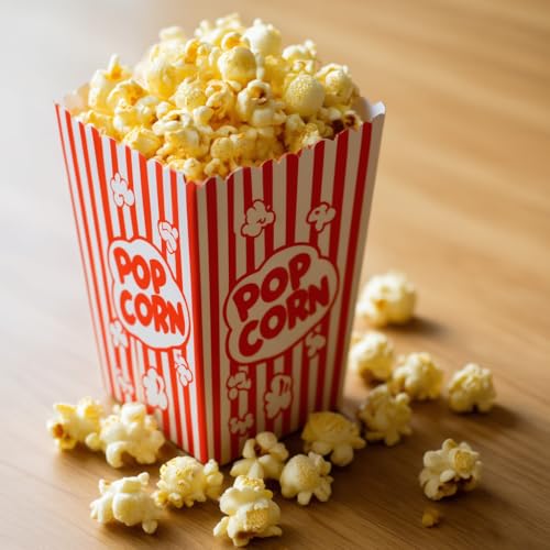 Homrelaxy 54 Pcs Mini Popcorn Boxes - Classic Red & White Party Containers