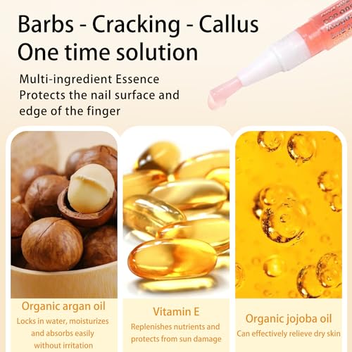 BEVINAS Nail Cuticle Oil Pen Set with Brush 6 Scent Plant Nutrient Care