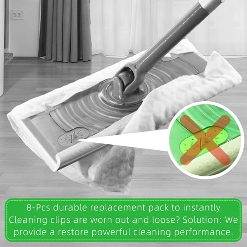 8-Pack Replacement Gripper Clips for Swiffer Sweeper 2-in-1 Mops