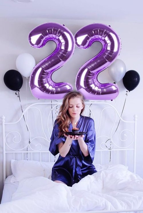 2 Numbers Balloon - 40 Inch Purple Birthday Decor for 2nd, 12th, 21st Parties | Celebrations & Weddings