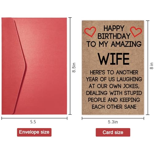Funny Birthday Card for Wife - Dual-Occasion Greeting Card