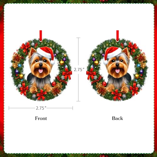 Yorkshire Terrier Christmas Ornament Dog Lover Gift - Yorkshire Terrier Xmas Tree Decor - Variation of Dog Yorkshire