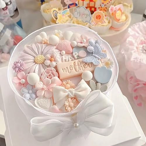 Pink Flower Silicone Candy Molds - 5 Piece Set for Cake Decoration