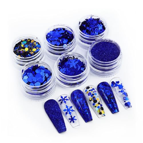 URTERYSER 3D Snowflake Nail Art Glitter Sequins for Christmas Design
