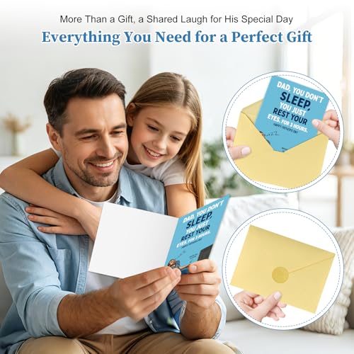 Humorous Father's Day Card - Resting My Eyes Joke for Dad