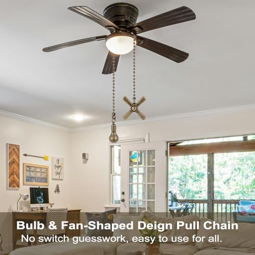 Decorative Ceiling Fan Pull Chain Set - 13.6 Inch Metal Beaded Chains