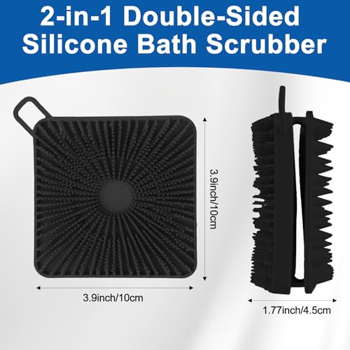 Silicone Body Scrubber 2-Pack Exfoliating Shower Loofah & Scalp Massager