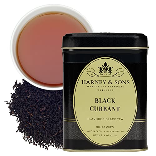 Harney & Sons Black Currant Loose Leaf Black Tea Tin 4 oz - Flavorful Caffeinated Tea