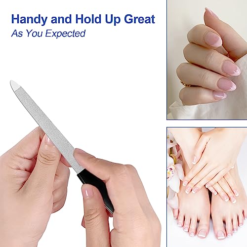 HomeyEra Metal Nail Files 6-Pack, 6 Inch Stainless Steel Fingernail Files