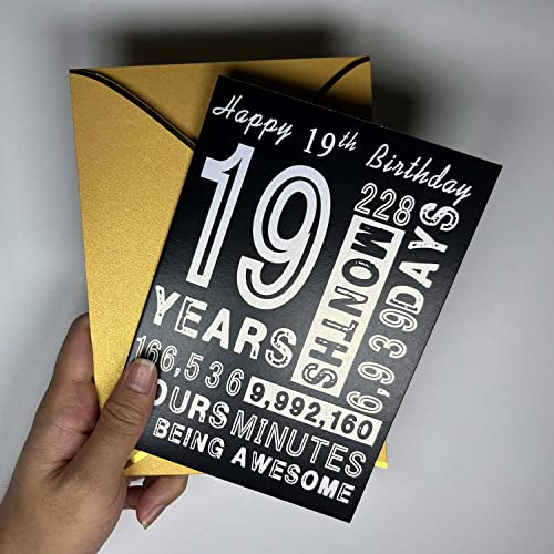 19th Birthday Card for Son Daughter - 5x7 Inch Premium Greeting Card with Envelope