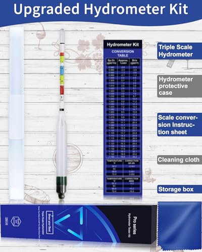 CIMALAB Triple Scale Specific Gravity Hydrometer for Home Brewing & Wine
