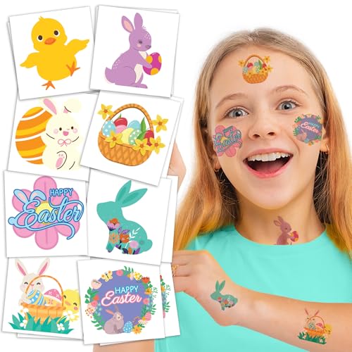 ArtCreativity 240 Pcs Easter Temporary Tattoos for Kids Basket Stuffers