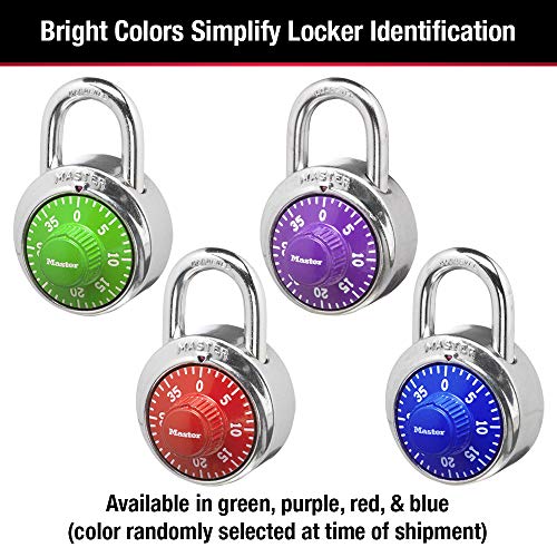 Master Lock 1505D Combination Padlock for School and Gym Lockers (Color Varies)
