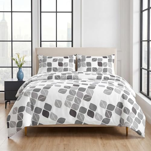 HCORA Queen Pillowcases Set of 2, Soft Printed Microfiber with Zipper, 20x30
