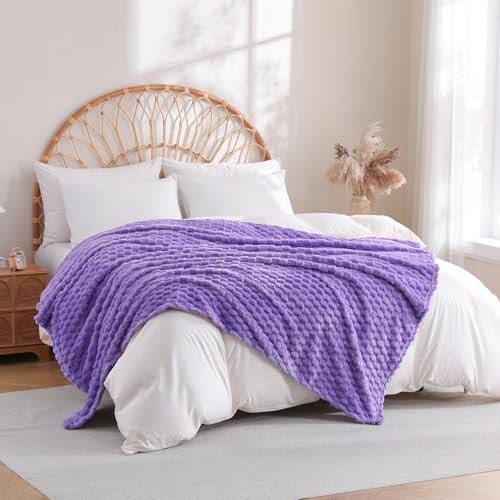 Lavender Fleece Throw Blanket 50"x60" - Soft Microfiber