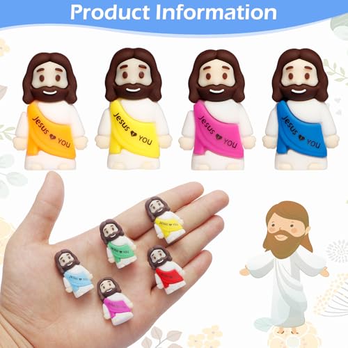 30pcs Mini Jesus Figures, Tiny Religious Figurines for Easter Eggs