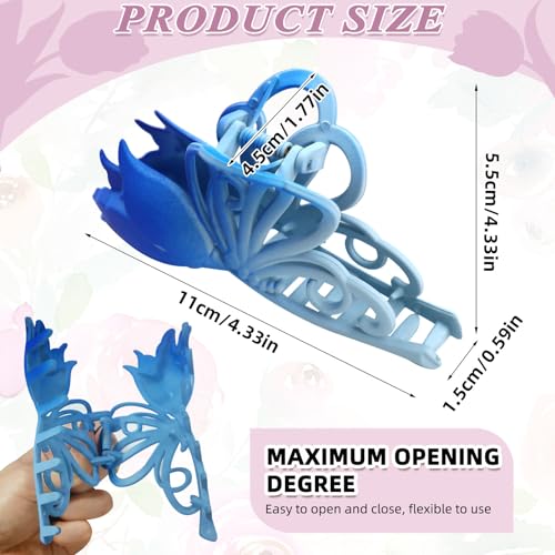 3PCS Large Flower Hair Claw Clips Non-Slip Grip for Thick and Thin Hair