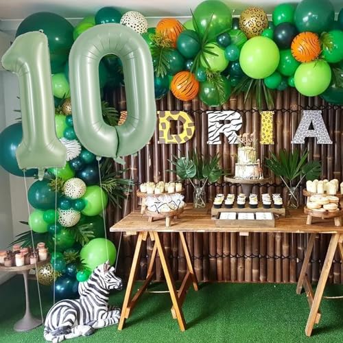 TONIFUL 40 Inch Sage Green Number 1 Balloon for Birthday Graduation Wedding Party Decor