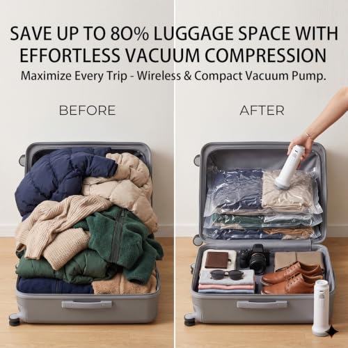 Portable Cordless Electric Vacuum Pump for Storage Bags - Rechargeable Mini