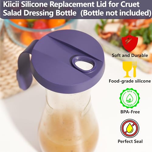 Kiicii Purple Silicone Cruet Lids for Good Seasons - 2 Pack