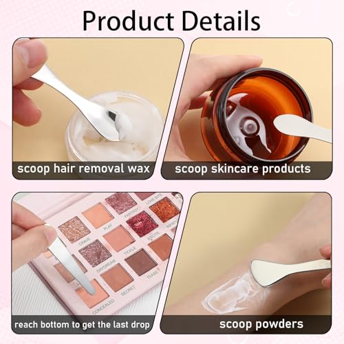5 Pcs Stainless Steel Cosmetic Spatula Mini Makeup Scoop Applicator