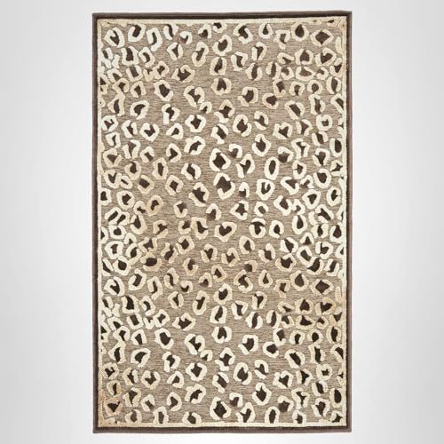SAFAVIEH Paradise Collection Accent Rug - 2' x 3', Beige & Brown, Animal Print Viscose Design, Ideal for High Traffic Areas in Entryway, Living Room, Bedroom (PAR84-303)