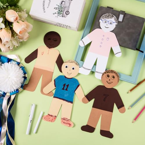 Multicultural People Cutouts - 48 Large Paper Shapes for Crafts