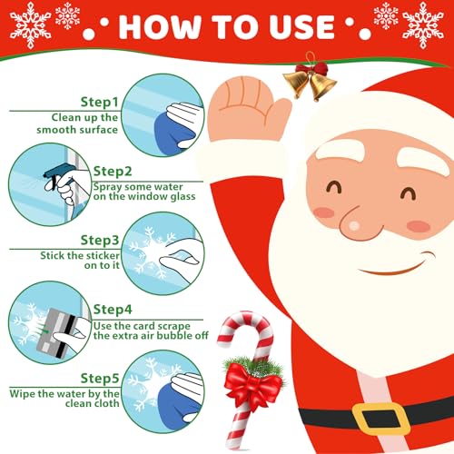 419PCS Double-Sided Christmas Window Stickers for Holiday Decor