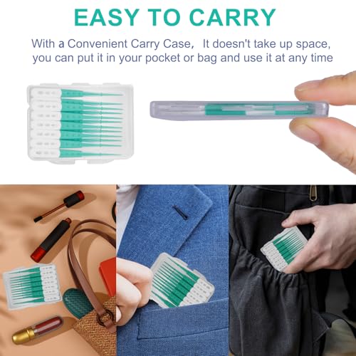 AxiyanX Comfort Soft Interdental Brushes and Dental Floss Picks 60PCS with Travel Case