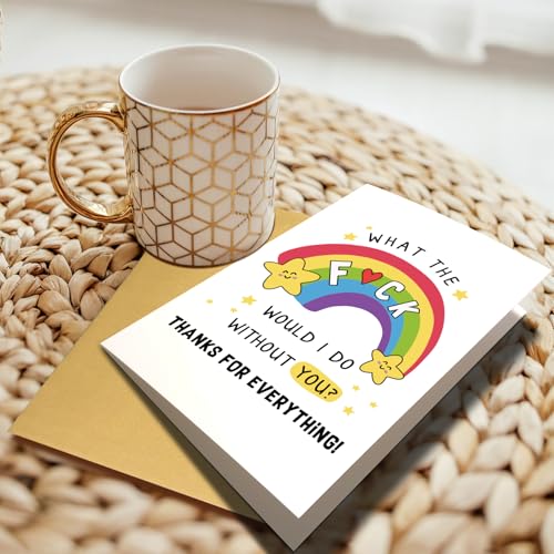 Funny Thank You Card for Men & Women - Thanks for Everything