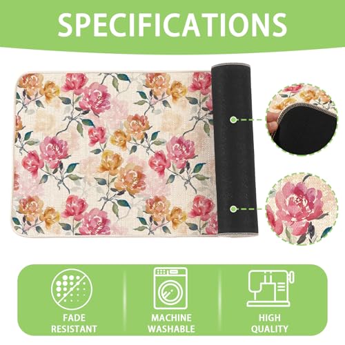MATIRUG Floral Doormat, Spring-3 Pattern 1'4" x 2', Nonslip Washable Entry Rug