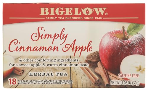 Bigelow Simply Cinnamon Apple Herbal Tea - Caffeine Free, 18 Count