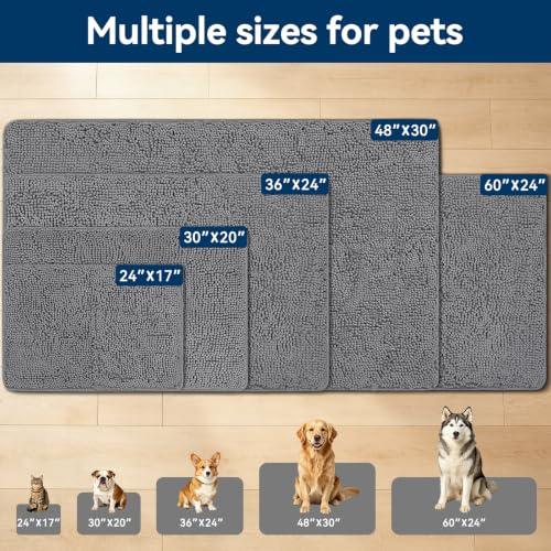 Bcoimo Chenille Dog Doormat - Absorbent Non-Slip Indoor Rug