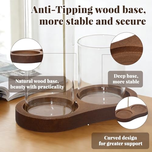 Brown 2-in-1 Glass Incense Holder with Ash Collector for Meditation
