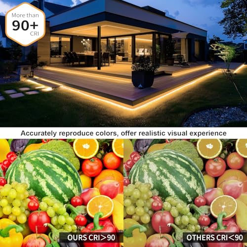 100ft COB Outdoor Waterproof LED Strip Light 3000K Warm White - IP67