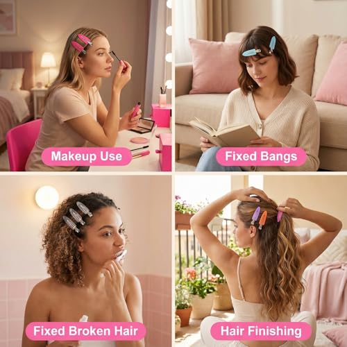 eswala No Crease Hair Clips - 40 Pcs Multicolor Creaseless Hair Pins for Makeup