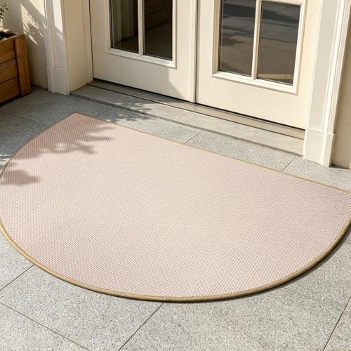 Jtshy Half Circle Door Mat, 19.6 x 31.4 Inch Non-Slip Entryway Rug