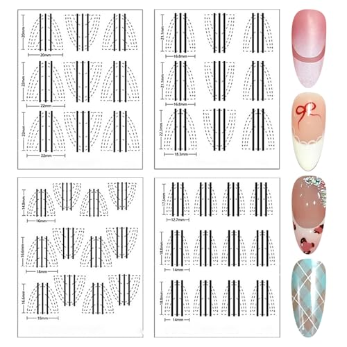 ESUOHYM 10 Sheets French Tip Nail Guide Stickers & Stencils for Manicure