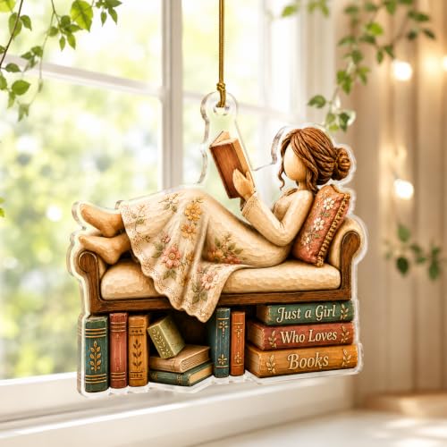 Just A Girl Who Loves Books Christmas Ornament - Decor-2