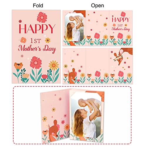 WaaHome First Mother's Day Card for New Mom with Photo Insert