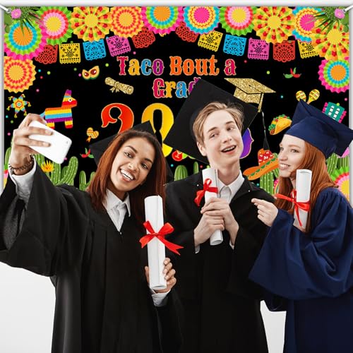 Taco Bout a Grad 2026 Graduation Banner - Fiesta Photo Backdrop