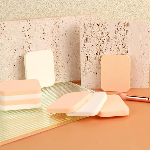 Xyembu 12 Pcs Square Latex Makeup Sponges for Foundation & Concealer