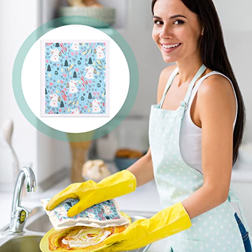 Easter Dish Cloths Set - 6 Reusable Kitchen Towels with Bunny & Egg Designs