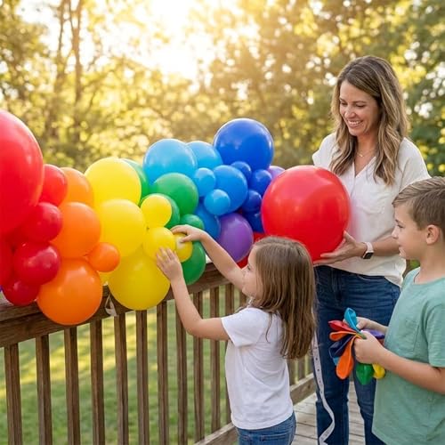 Jenlion 154pc Balloon Garland Arch Kit - Colorful Party Decorations