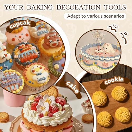 8-Piece Large Stainless Steel Piping Tips Set for Cake Decorating