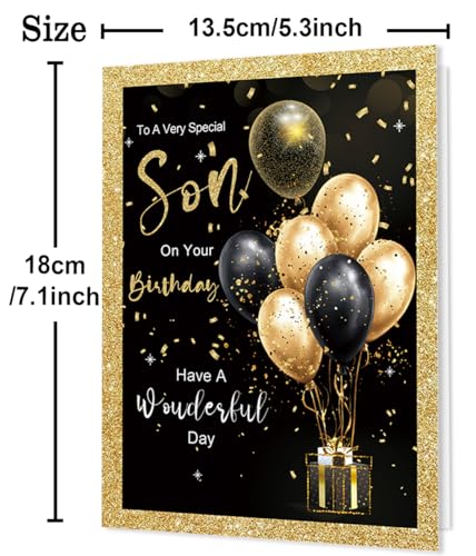 Funny Son Birthday Card - Balloon Design Greeting Card gm-017